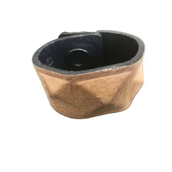 Ronald Pineau Leather Stud Snap Cuff - Picture 1 of 7